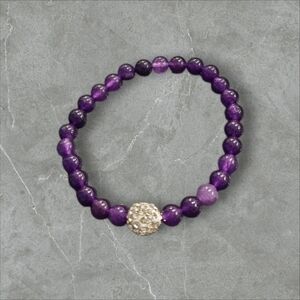 2 LEFT! Amethyst Beaded Stretchy Bracelet